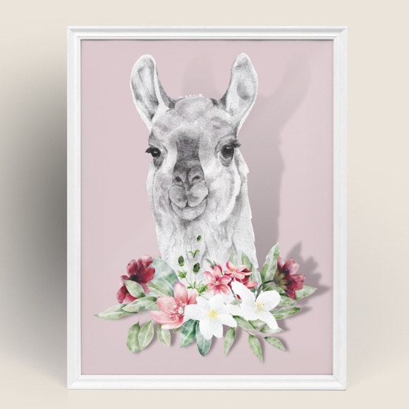 Other - Wall Art Watercolor Llama Print Poster Unframed